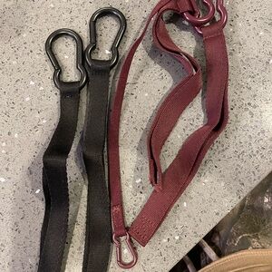 Dagne Dover Black and Burgundy Straps with Carabiners/inner zip strap stroller